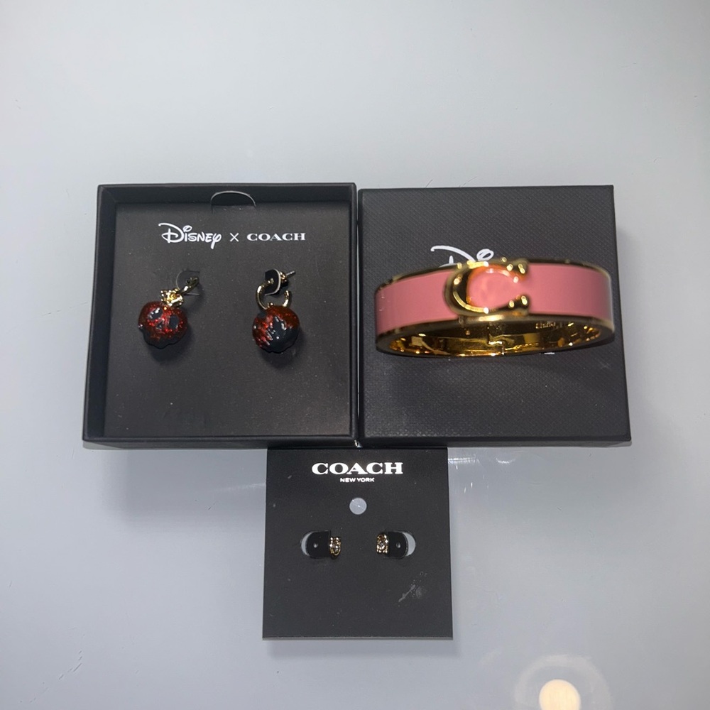 Coach Pink Enamel Cuff Bracelet with Gold-Tone 'C' Accent - Picture 8 of 12